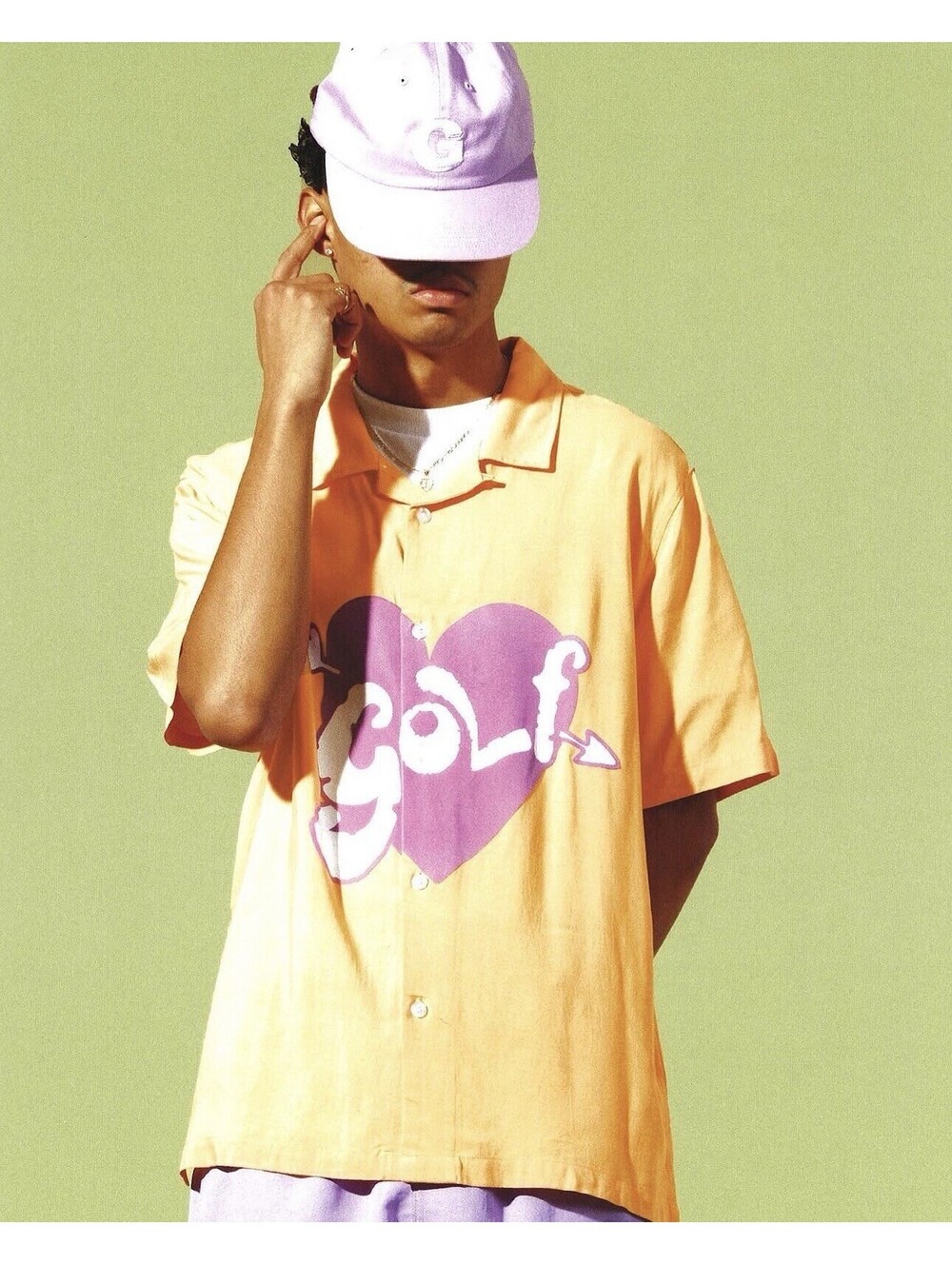 Golf Wang Tyler The Creator Orange Button Up Red Heart Cupid Size Large